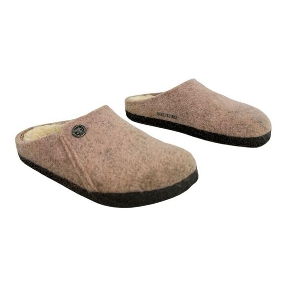 Birkenstock Zermatt Kids Size EU 32 US 1 Shearling Wool Felt Soft Pink Clogs - Picture 1 of 9